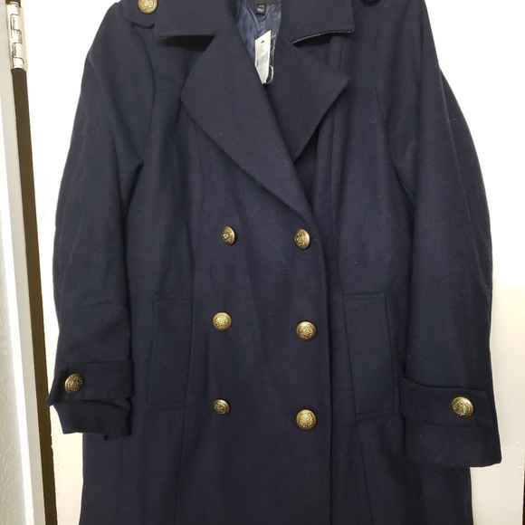 NWT Double Breasted Navy Coat - Picture 1 of 5
